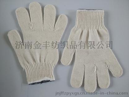 棉线 防护手套 劳保手套黑白边A40克 工作棉纱手套