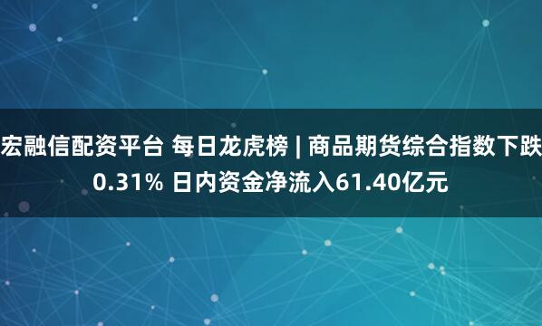 宏融信配资平台 每日龙虎榜 | 商品期货综合指数下跌0.31% 日内资金净流入61.40亿元